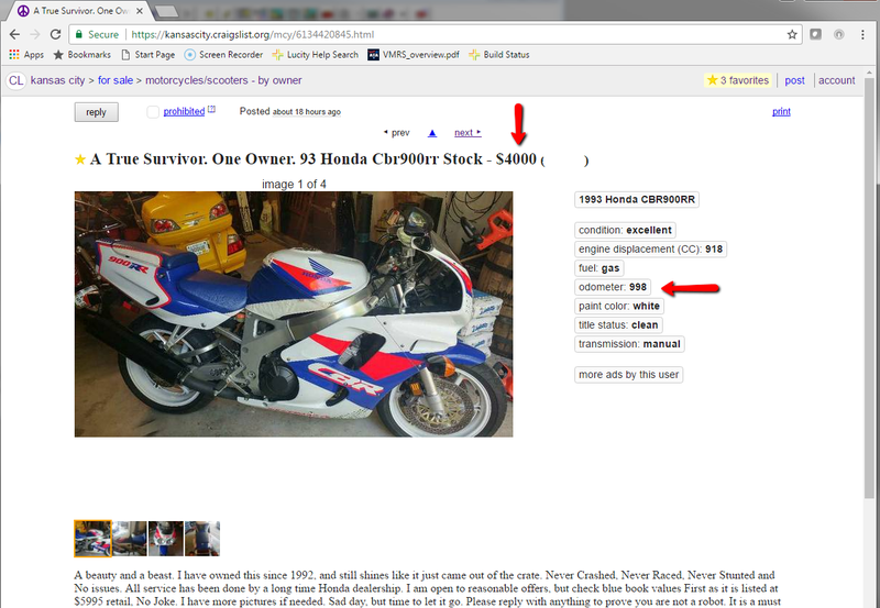 Illustration for article titled I'm Going To Overhaul This Legendary Honda CBR900RR With Just 988 Miles